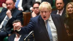 UK PM Borris Johnson in parliament.