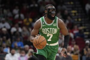 Boston Celtics Player Jaylen in Action.