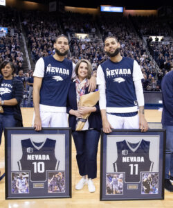 A Photo Of Jenny With Her Twin Sons Caleb And Cody Who Are Celebrity Basket Ball Players.