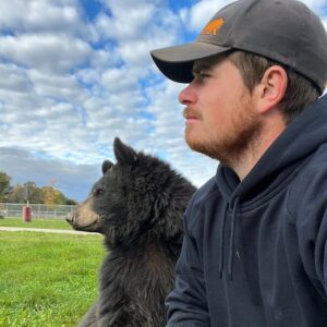 Working at Deer Tracks Junction, an adventure park, Tyler showcases his daily routine of greeting and playing with a variety of animals,